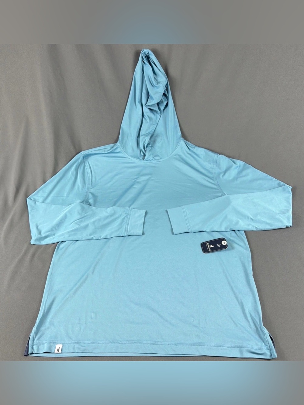 Johnnie-O Golf Hoodie Talon Medium Haze Blue Polyester Spandex NWT MSRP $118